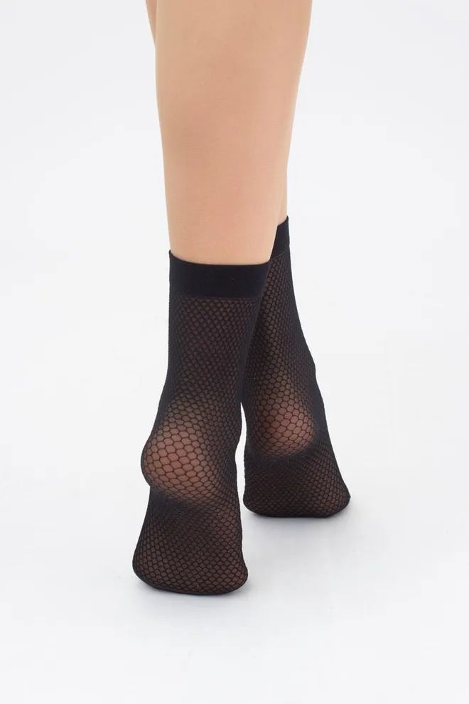 Шкарпетки жіночі короткі в сітку RN-04 Giulia (nero)