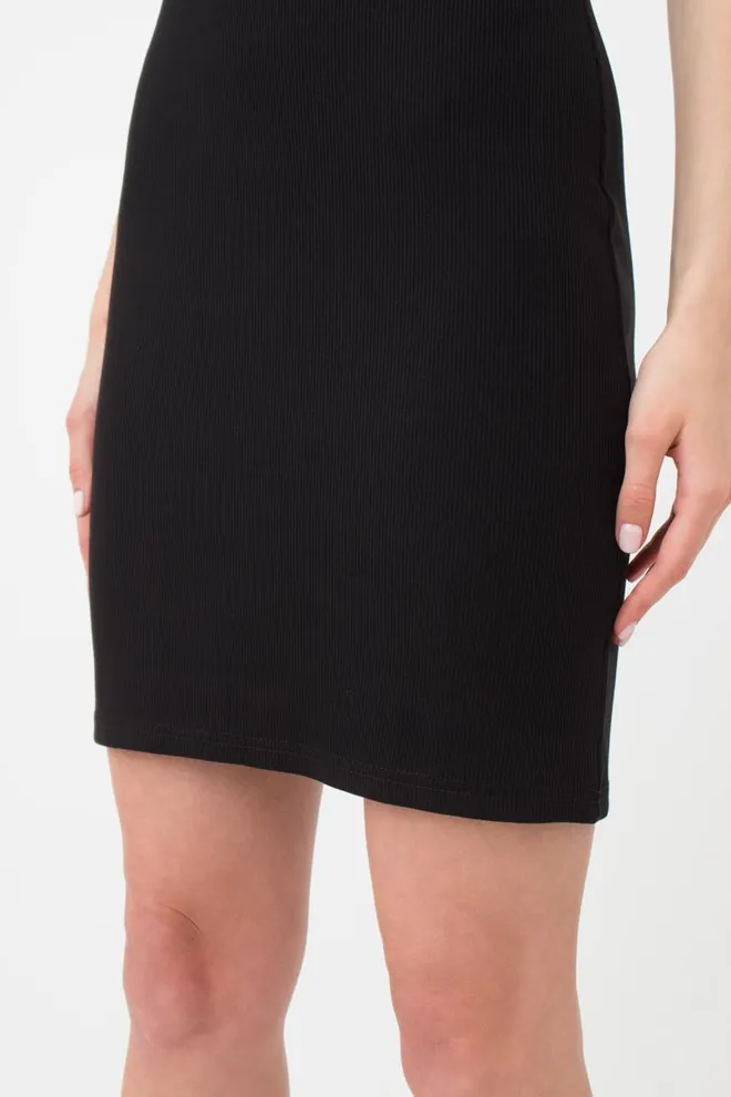 Платье в рубчик на широких бретелях Rib 8701/010 Giulia (black)