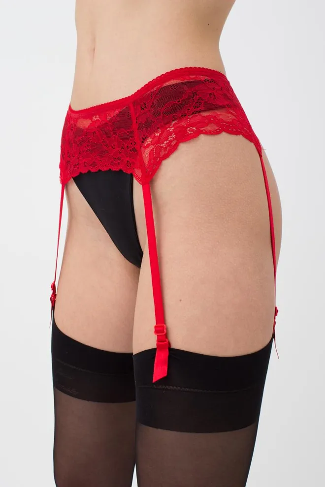 Кружевной пояс для чулок ROSA 3002/31 Giulia (red), красный