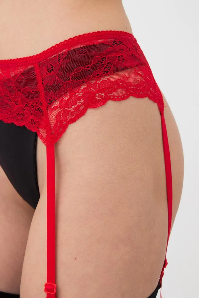 Кружевной пояс для чулок ROSA 3002/31 Giulia (red), красный