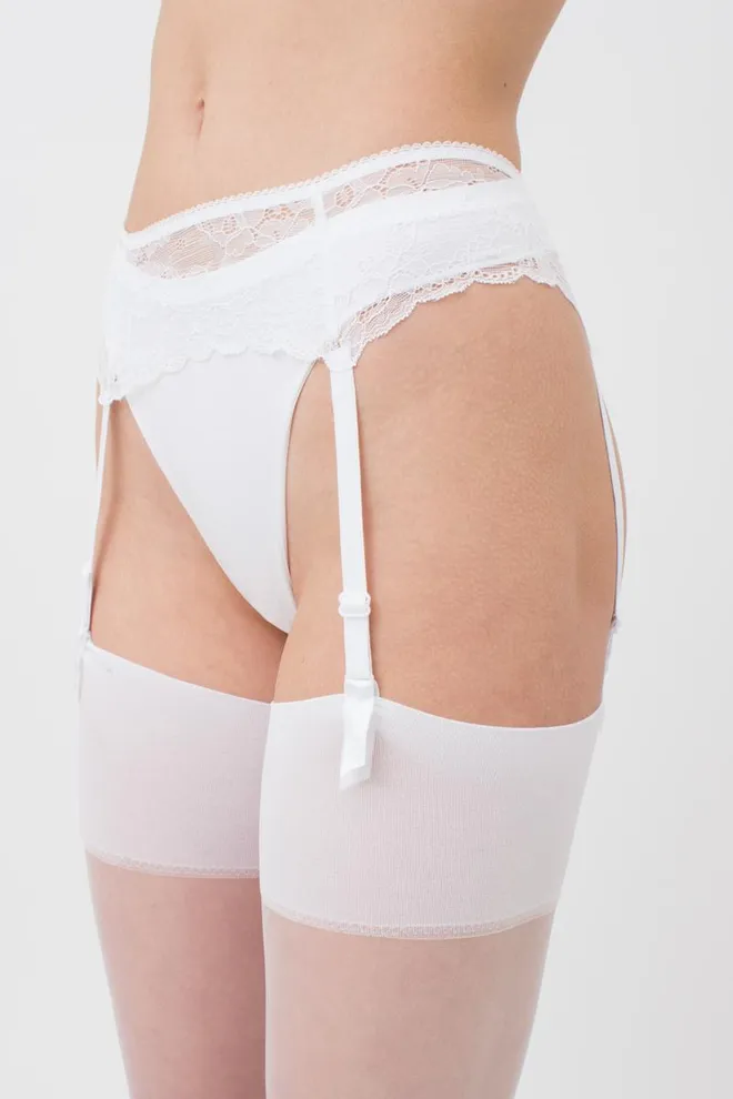 Кружевной пояс для чулок ROSA 3002/31 Giulia (white), белый