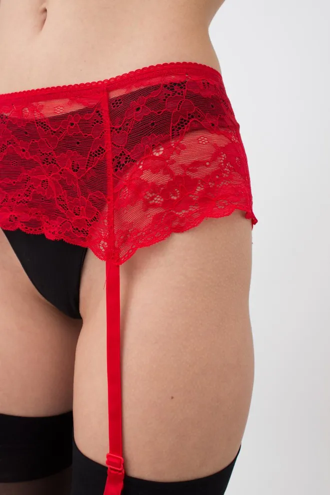 Кружевной пояс для чулок Rosa 3004/32 Giulia (red)