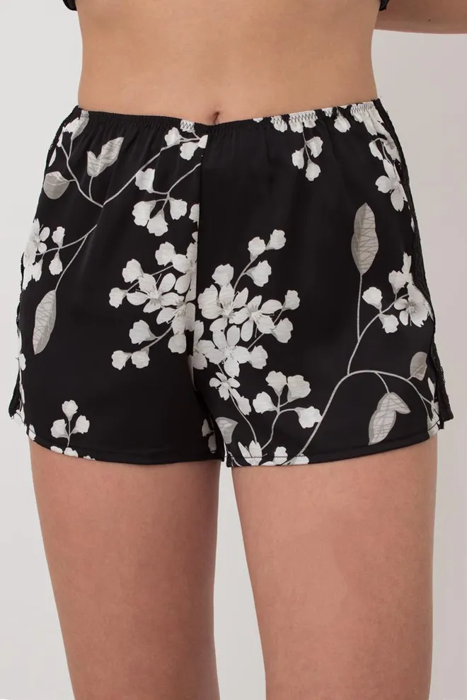 Пижама женская с шортами SAKURA 6032/051 Giulia (black/sakura), черный