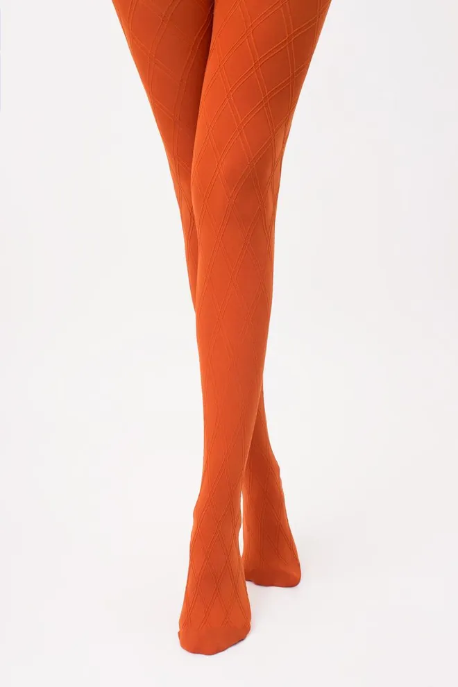 Колготки теплые с узором Salient 100 den model 2 Giulia (bombay brown)