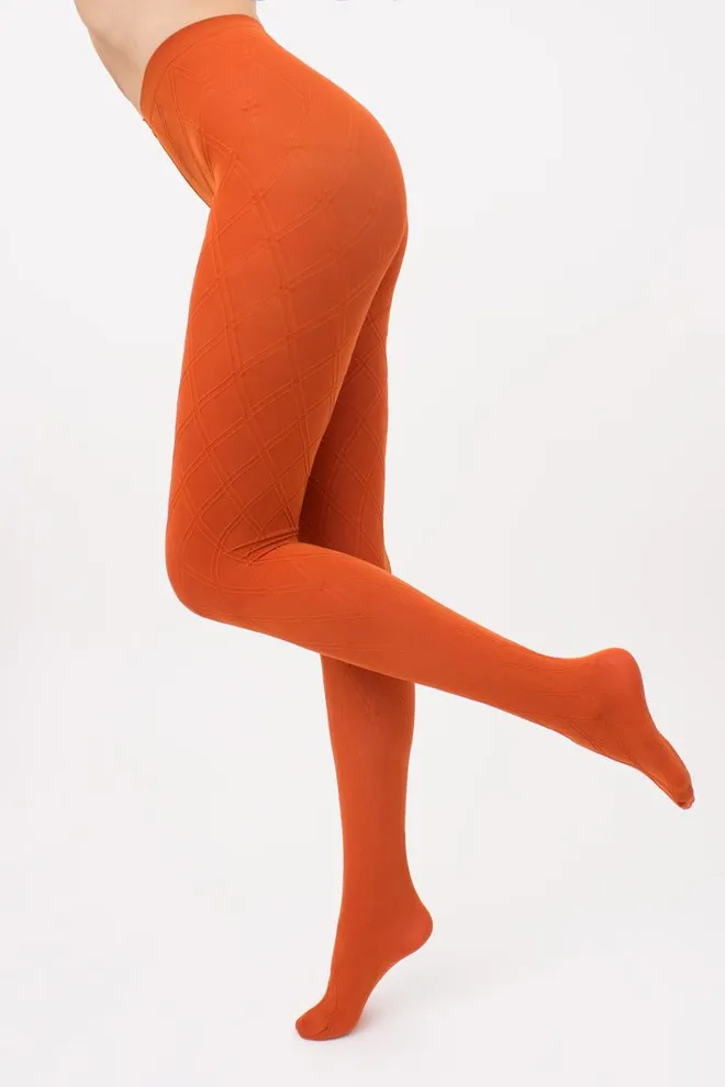 Колготки теплые с узором Salient 100 den model 2 Giulia (bombay brown)