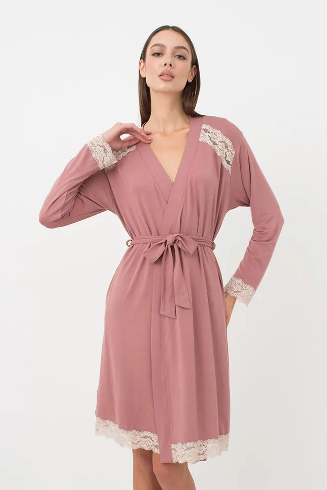 Халат женский на запа́х Sand Storm 7325/031 Giulia (sand rose)