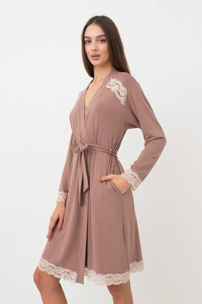 Халат женский на запа́х Sand Storm 7325/031 Giulia (mokko)