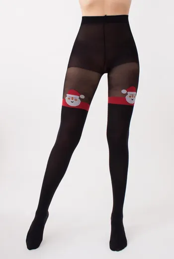 Колготки с рисунком новогодние Santa tights 60 den Giulia (black (1)) Колготки с рисунком новогодние Santa tights 60 den Giulia (black (1))