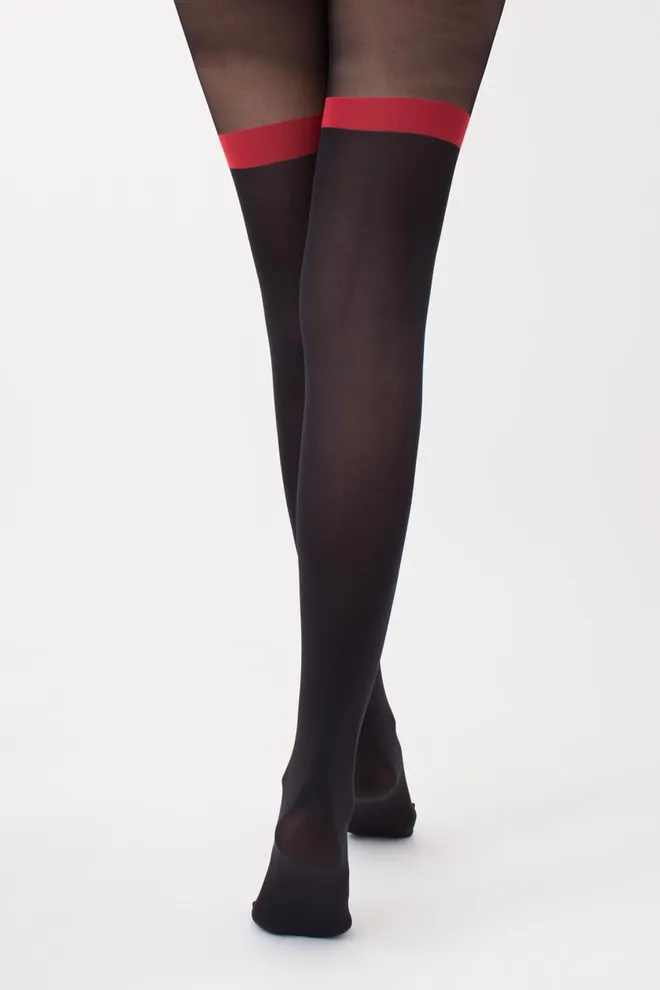 Колготки с рисунком новогодние Santa tights 60 den Giulia (black (1))