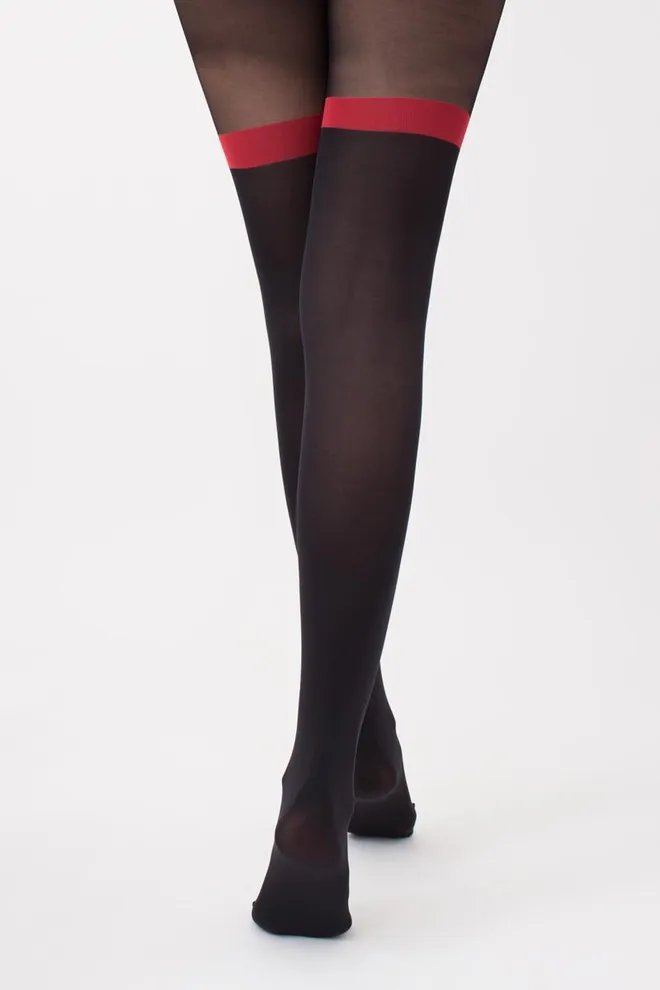 Колготки с рисунком новогодние Santa tights 60 den Giulia (black)