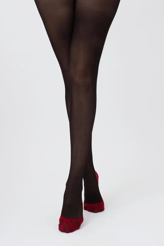 Колготки с рисунком Sapphire 40 den Giulia (nero/salsa)
