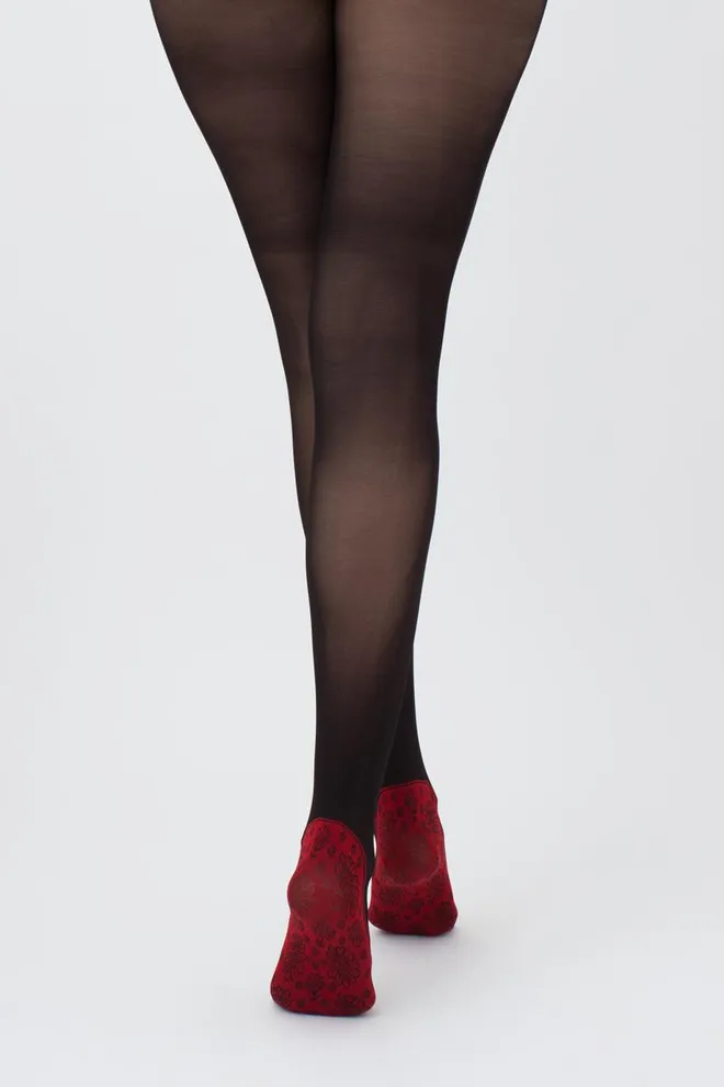 Колготки с рисунком Sapphire 40 den Giulia (nero/salsa)
