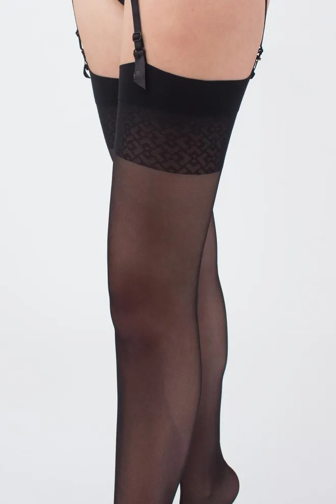 Чулки под пояс с рисунком Secret 20 den model 12 Giulia (nero)