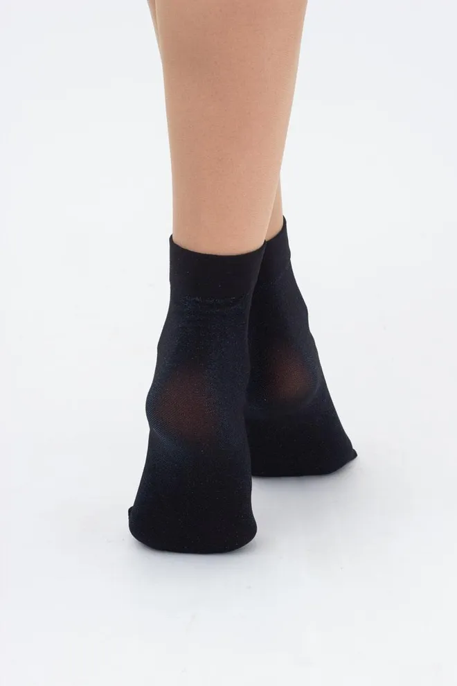 Шкарпетки жіночі короткі блискучі Shiny Giulia (shiny turqoise metalic)