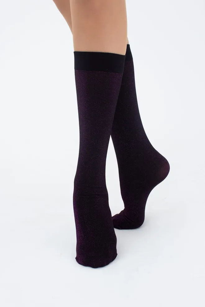 Женские блестящие гольфы Shiny Giulia (shiny pink metallic)