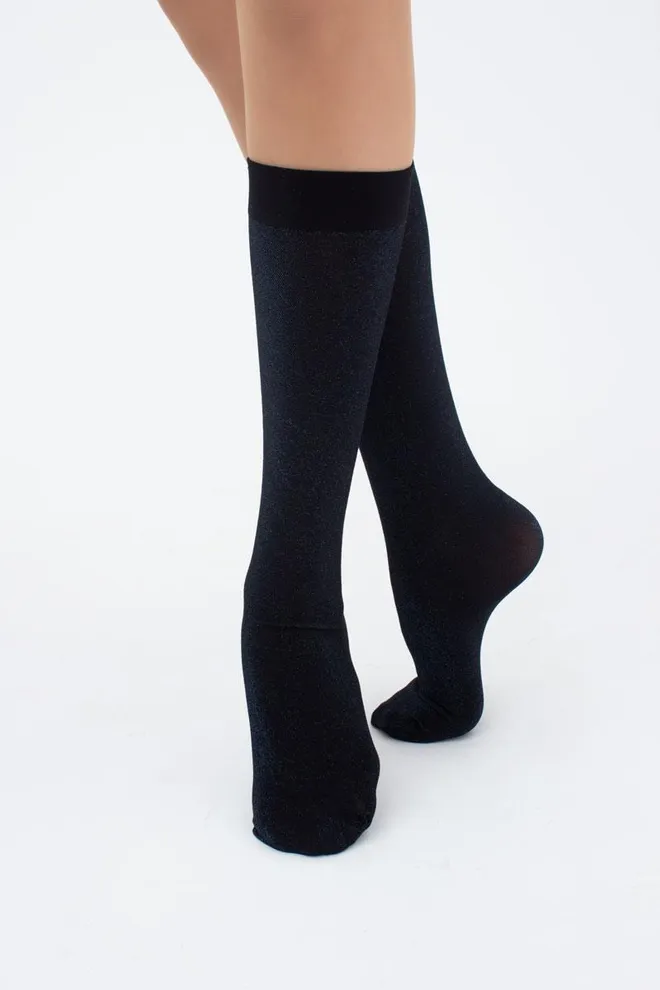 Женские блестящие гольфы Shiny Giulia (shiny turqoise metalic)