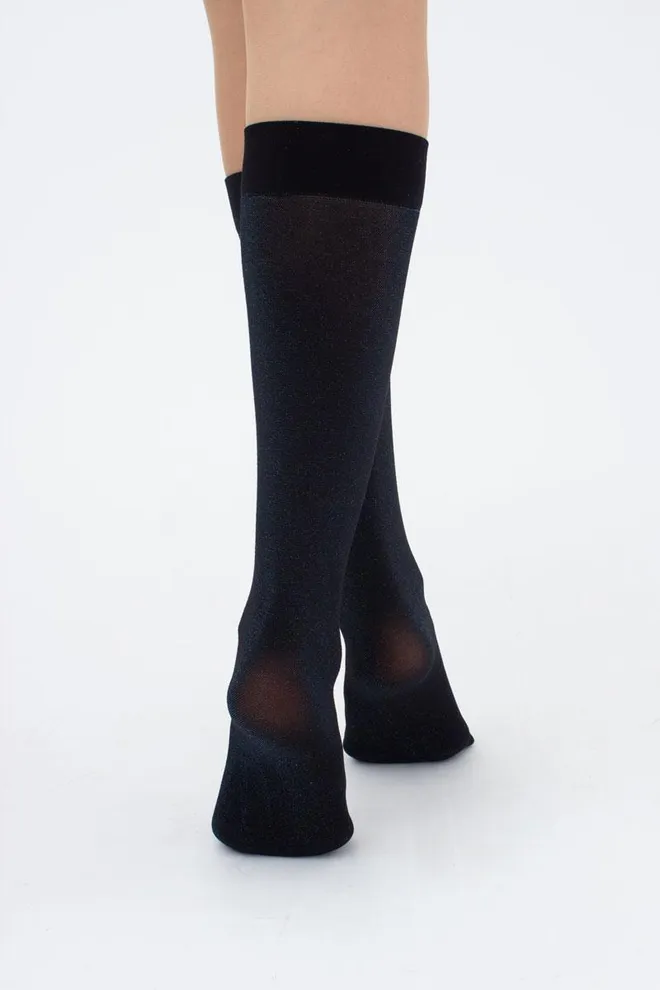 Женские блестящие гольфы Shiny Giulia (shiny turqoise metalic)