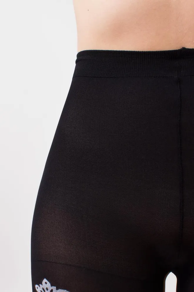 Колготки с рисунком новогодние Snowflake tights 60 den Giulia (black)