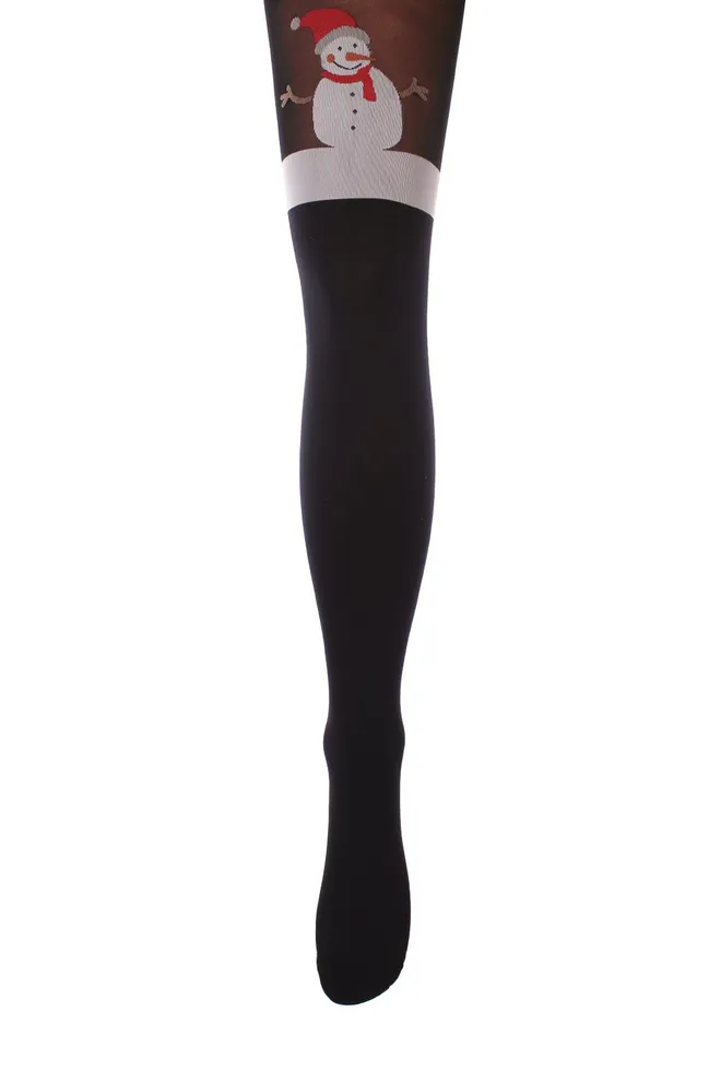 SNOWMAN Тематические фантазийные колготки TM GIULIA  (nero)