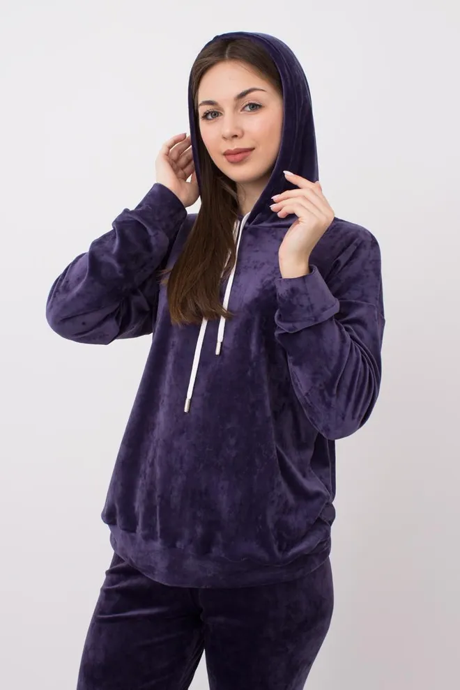 Свитшот с капюшоном женский Soft winter 4404/080 Giulia (eggplant)