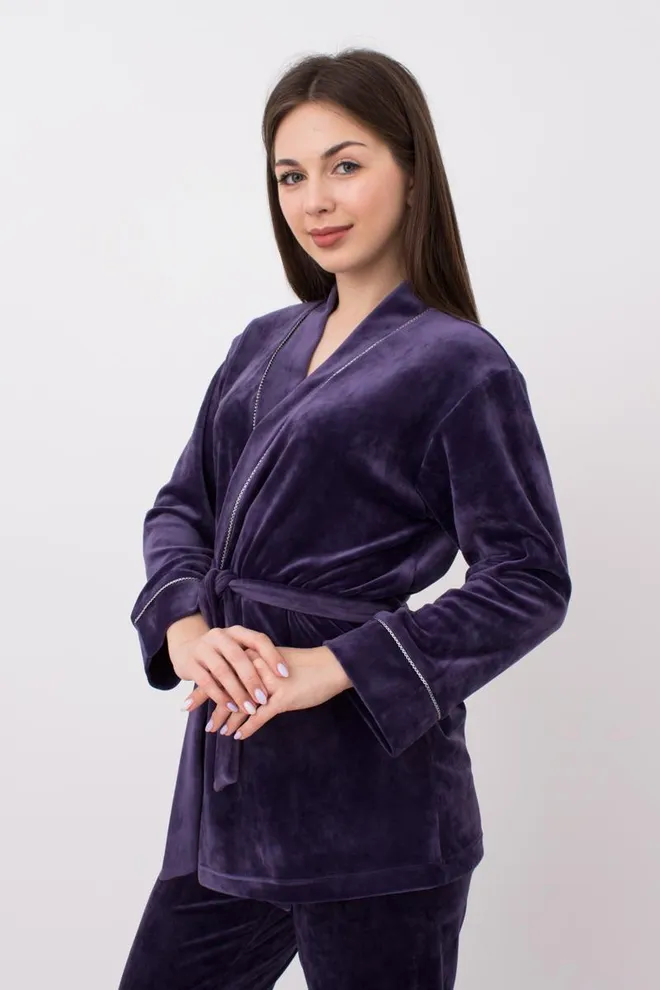 Жакет женский с поясом Soft winter 4501/080 Giulia (eggplant)