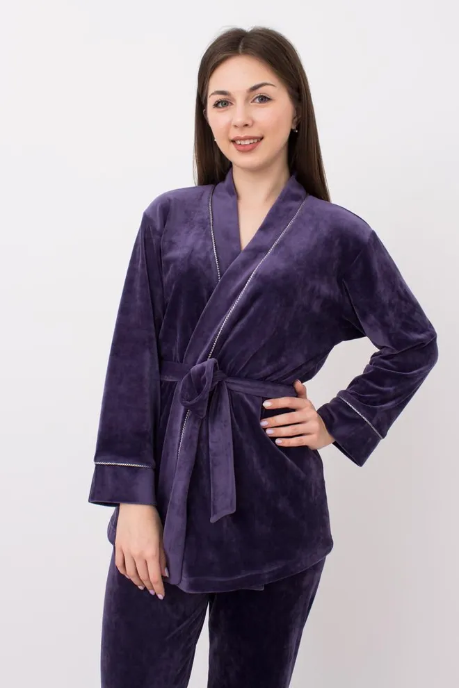 Жакет женский с поясом Soft winter 4501/080 Giulia (eggplant)