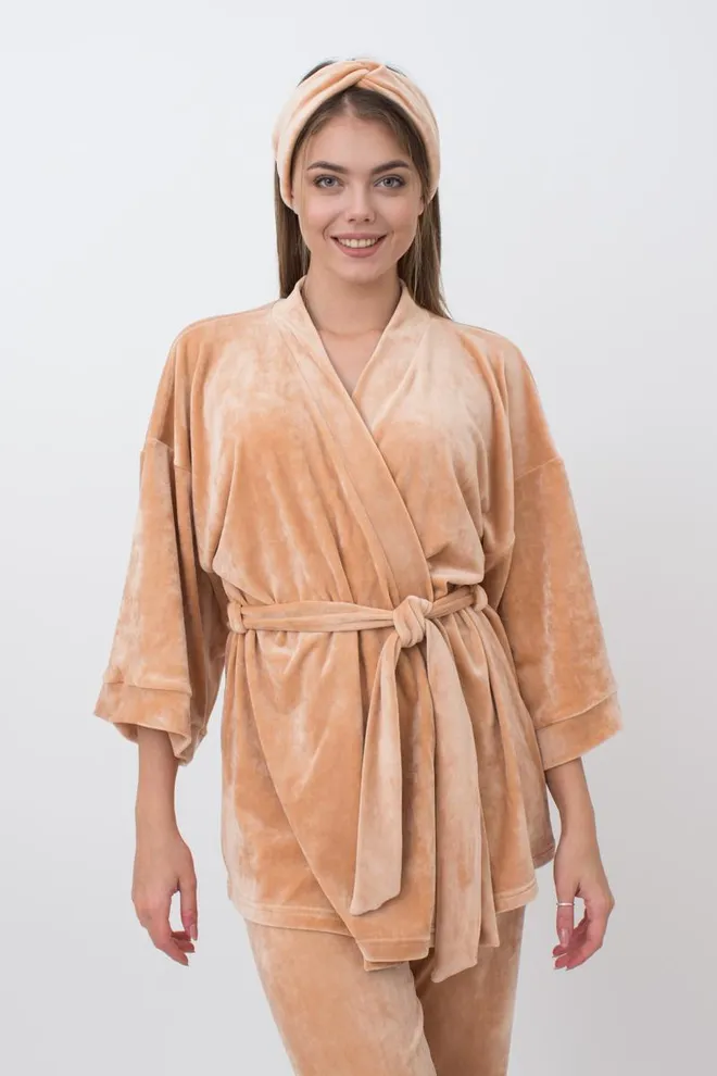 Жакет женский с поясом Soft winter 4502/080 Giulia (latte)