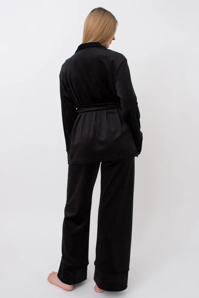 Комплект штаны и кофта на пуговицах с поясом SOFT WINTER 5509/080 Giulia (black), черный