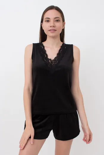 Пижама женская теплая с шортами SOFT WINTER 6037/081 Giulia (black), черный