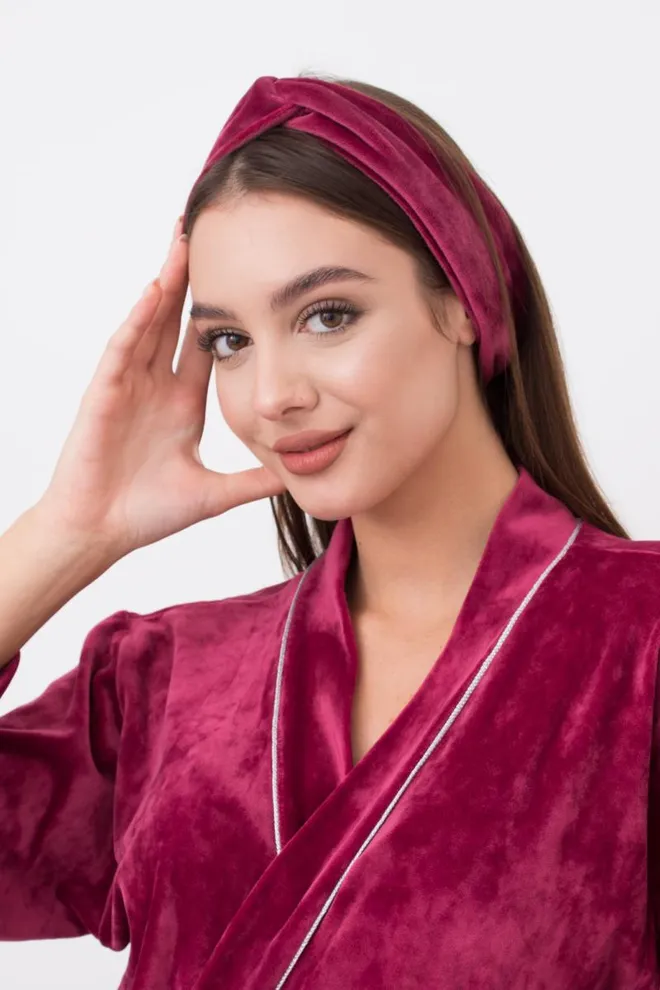 Пов'язка на голову Soft winter Giulia (burgundi)