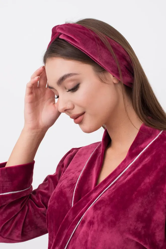 Пов'язка на голову Soft winter Giulia (burgundi)