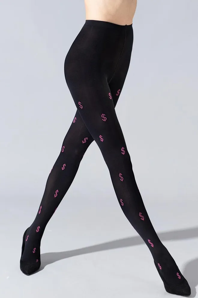 Колготки с рисунком Splash 70 den model 1 Giulia (nero/pink)