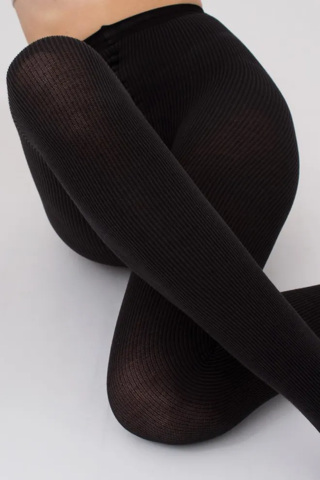 Колготки теплые с узором Split 180 den model 1 Giulia (pirate black)