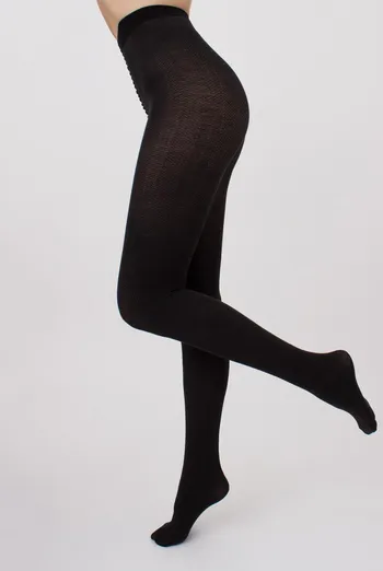 Колготки теплые с узором Split 180 den model 2 Giulia (pirate black) Колготки теплые с узором Split 180 den model 2 Giulia (pirate black)