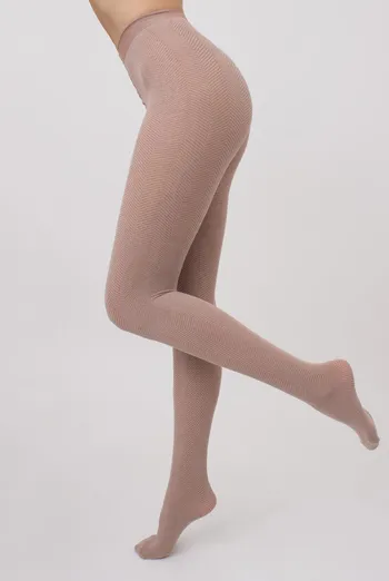 Колготки теплые с узором Split 180 den model 2 Giulia (moonlight), бежевый