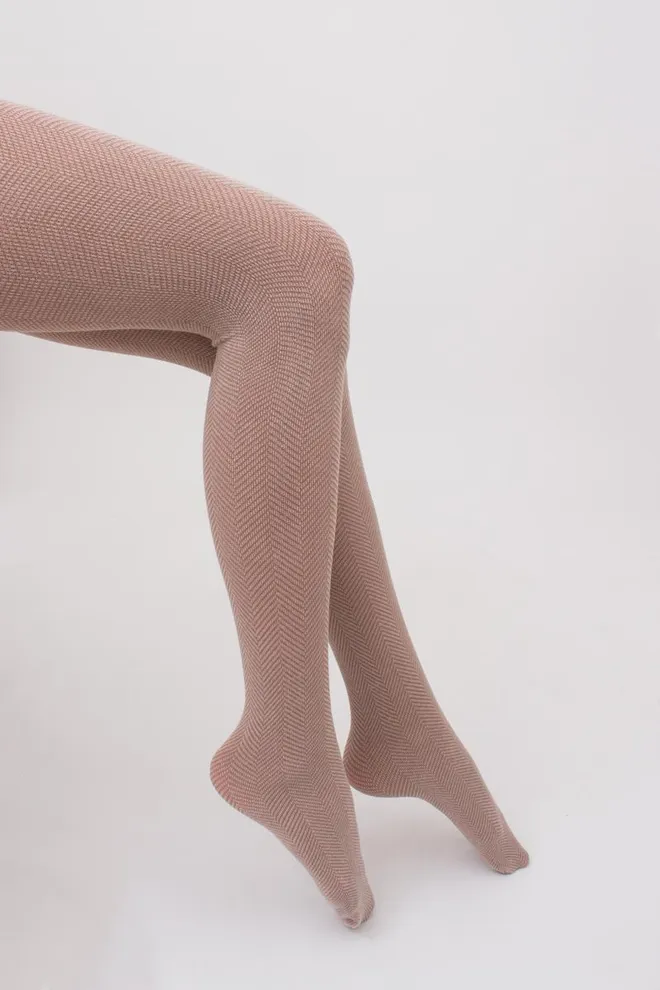 Колготки теплые с узором Split 180 den model 2 Giulia (moonlight), бежевый