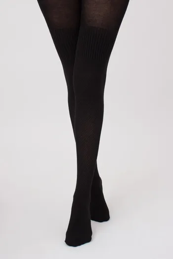 Колготки теплые с узором Split 180 den model 5 Giulia (pirate black), черный Колготки теплые с узором Split 180 den model 5 Giulia (pirate black), черный