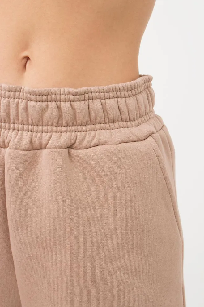 Женские спортивные штаны хлопковые на флисе Sport Style 4305/170 (beige)
