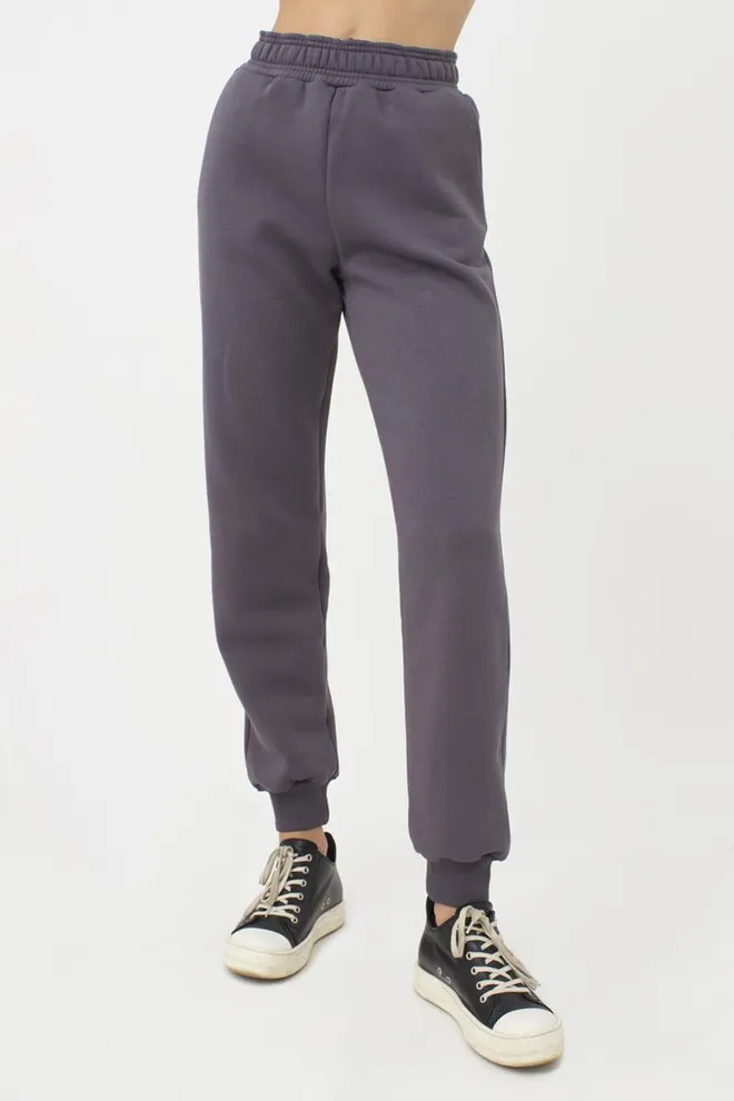 Женские спортивные штаны хлопковые на флисе Sport Style 4305/170 (grey)