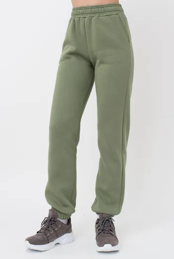 Штаны теплые на флисе с манжетами SPORT STYLE 4312/170 Giulia (olive), зеленый