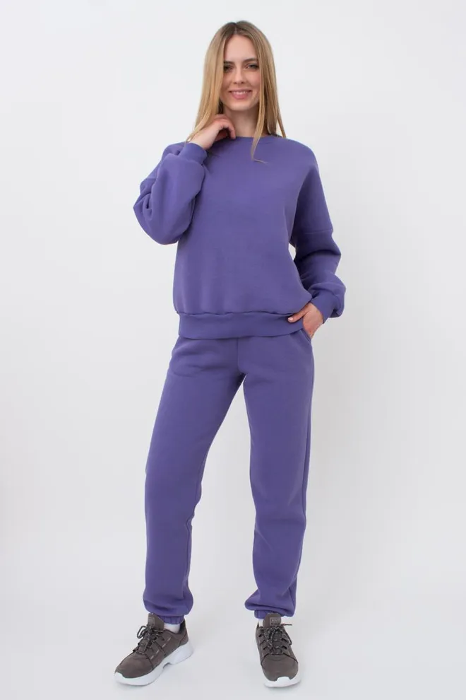 Штаны теплые на флисе с манжетами SPORT STYLE 4312/170 Giulia (plum), фиолетовый