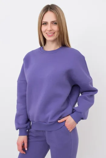 Женский свитшот оверсайз из хлопка на флисе SPORT STYLE 4413/170 Giulia (plum), фиолетовый Женский свитшот оверсайз из хлопка на флисе SPORT STYLE 4413/170 Giulia (plum), фиолетовый