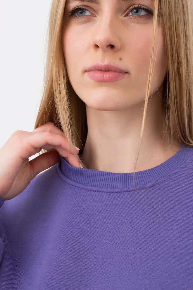 Женский свитшот оверсайз из хлопка на флисе SPORT STYLE 4413/170 Giulia (plum), фиолетовый