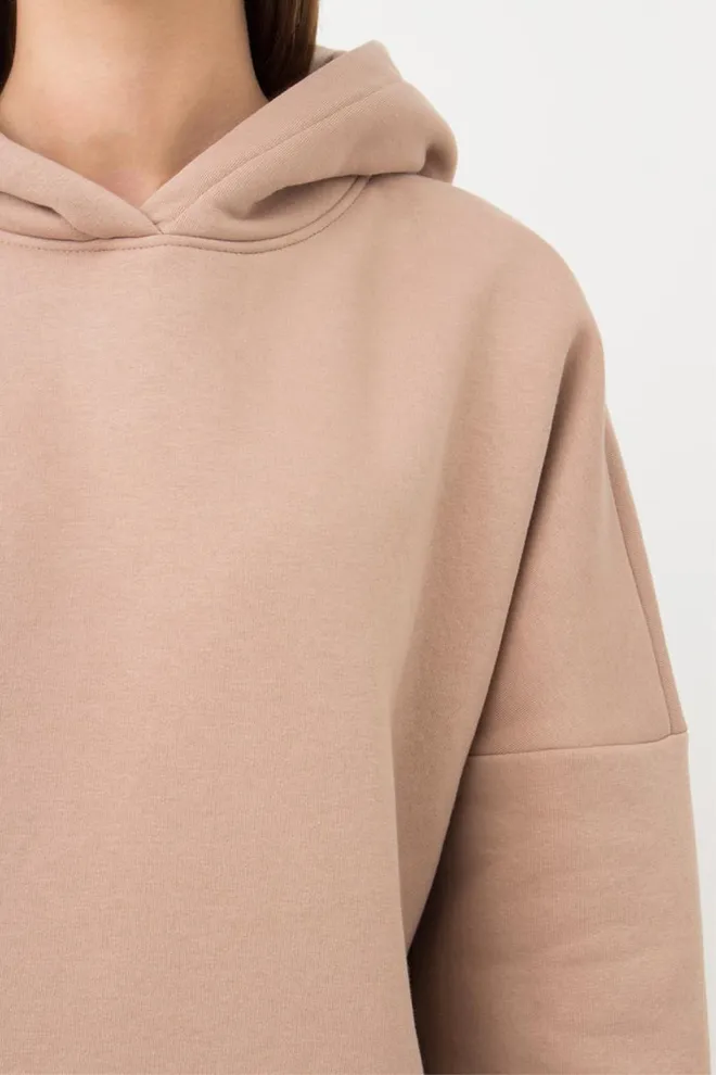 Женский худи оверсайз из хлопка на флисе Sport Style 4409/160 Giulia (beige)