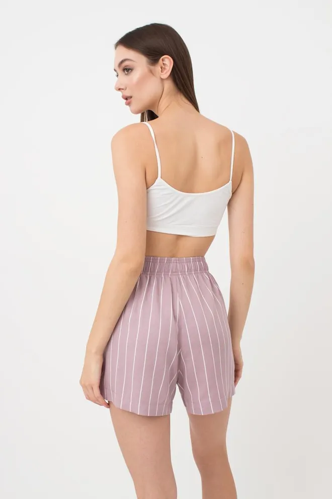 Женские хлопковые шорты Spring flowers 4212/040 Giulia (pink/stripe)