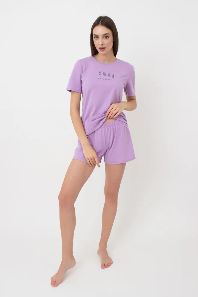 Женская хлопковая пижама Spring flowers 6122/010 Giulia (lilac)