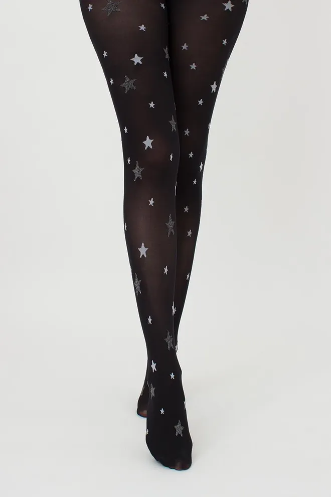 Колготки с люрексом и надписью Star Tights 60 den Giulia (black)