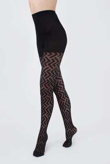 Колготки с геометрическим рисунком Stella 40 den model 1 Giulia (nero)