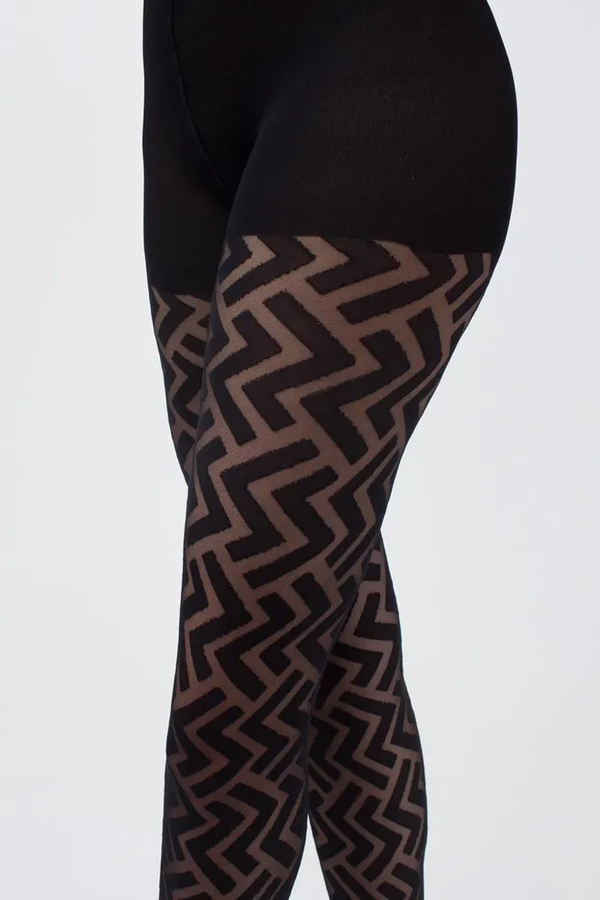 Колготки с геометрическим рисунком Stella 40 den model 1 Giulia (nero)