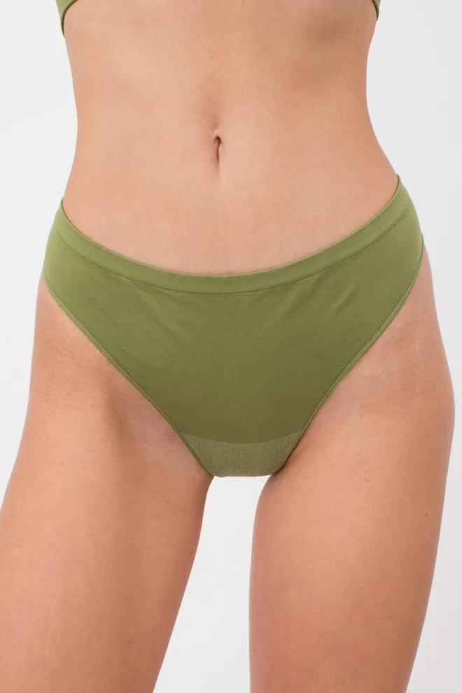 Женские бесшовные трусы стринги String briefs color Giulia (olive branch)